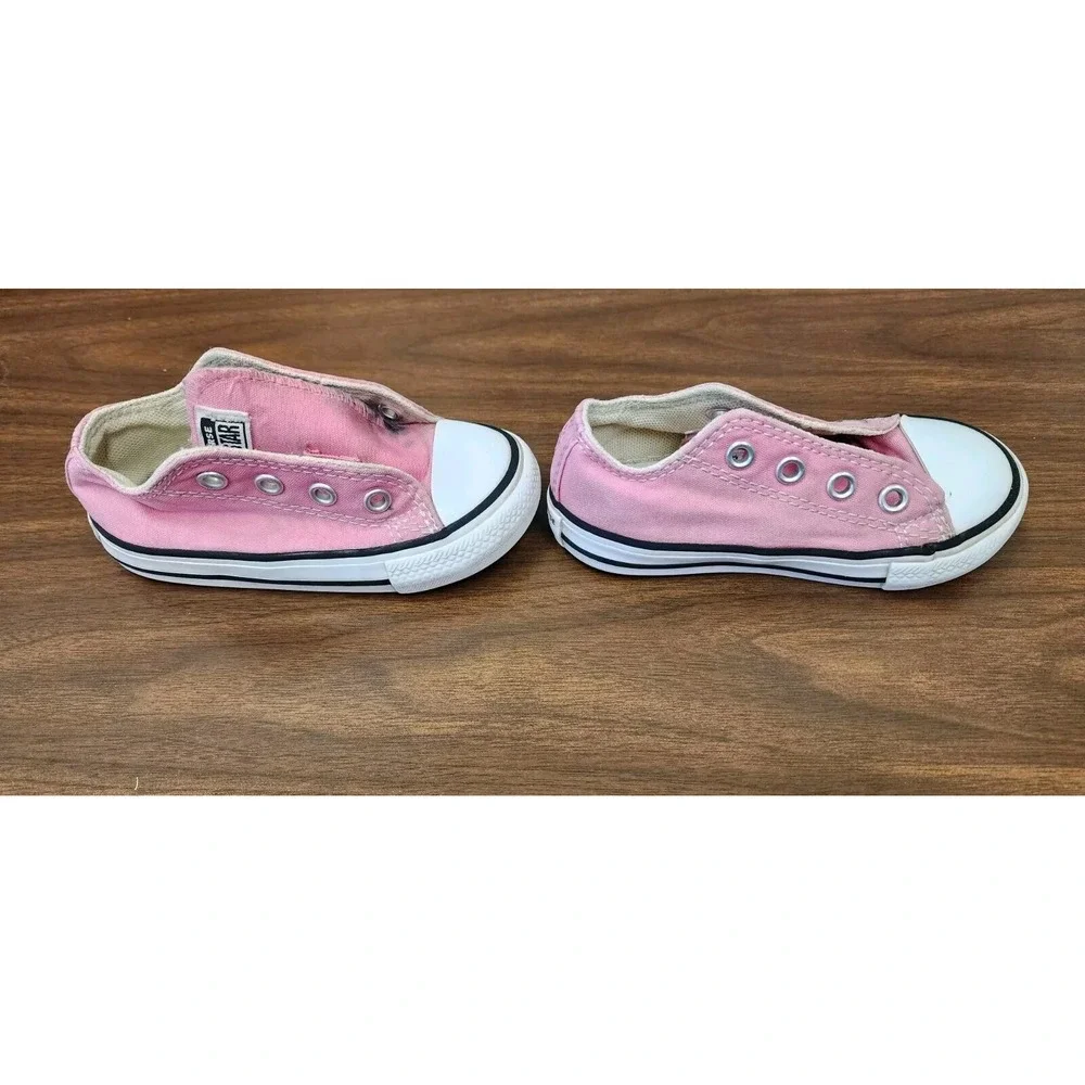 Converse All‎ Star Sneakers Toddler Baby Girl Size 6 Pink Canvas Lace Up Shoes